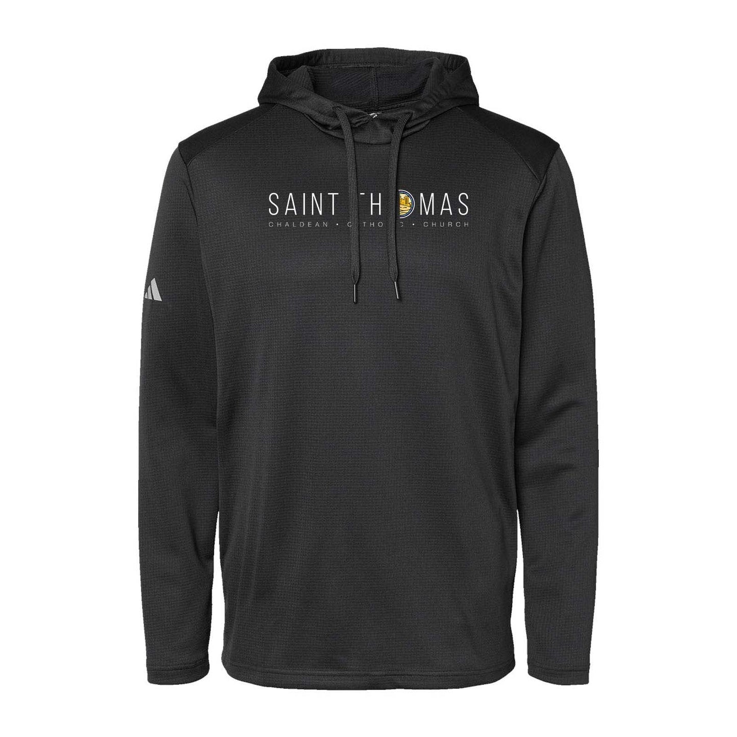 St. Thomas Catholic Church Adidas - Textured Mixed Media Hooded Sweatshirt Printed - Mato & Hash