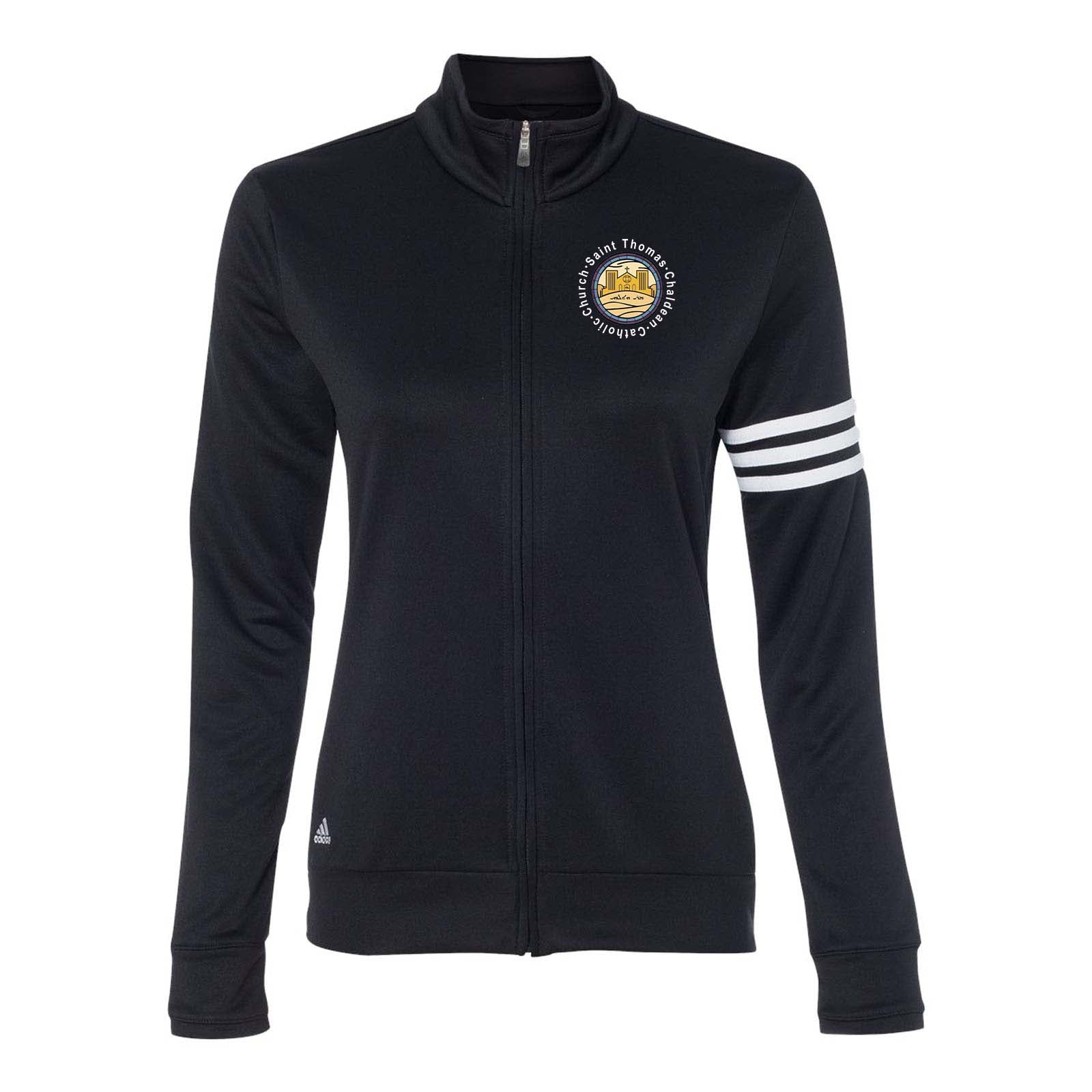 St. Thomas Catholic Church Adidas - Women's 3-Stripes French Terry Full-Zip Jacket Printed - Mato & Hash