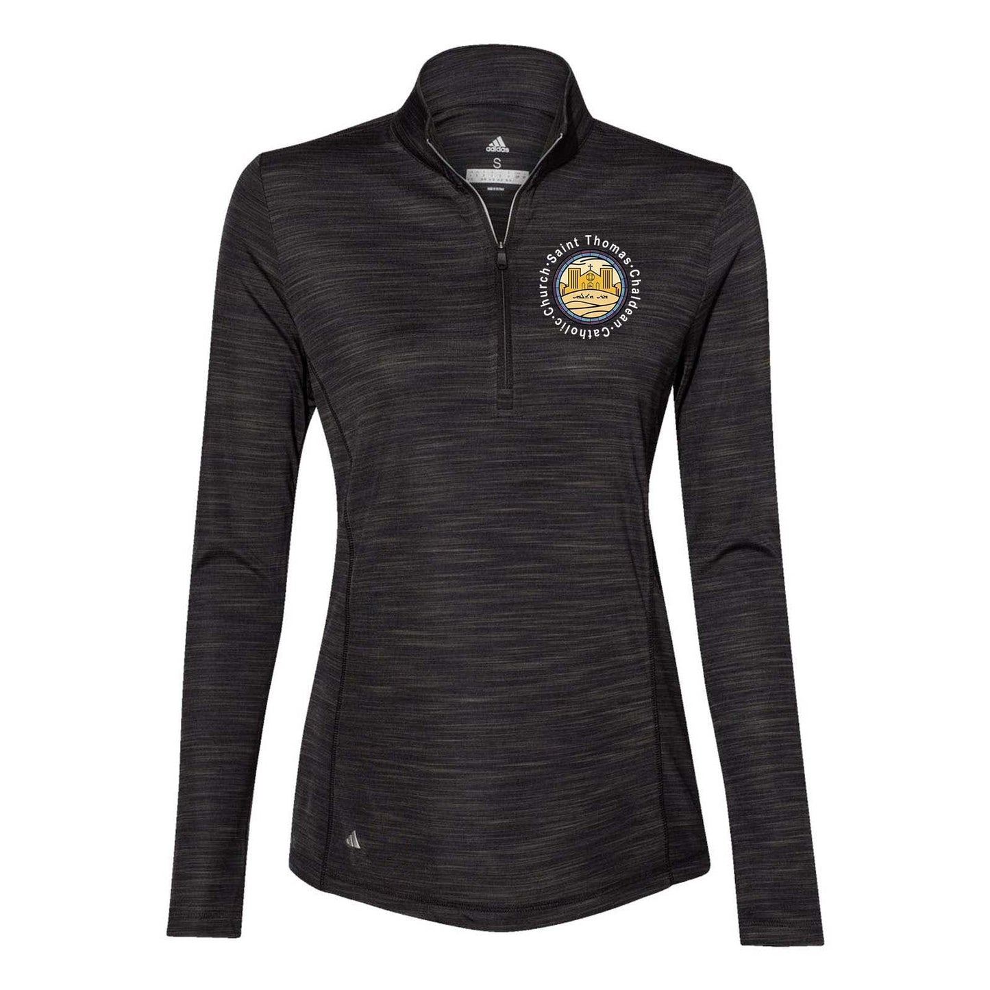 St. Thomas Catholic Church Adidas - Women's Lightweight MÃ©lange Quarter-Zip Pullover Printed - Mato & Hash