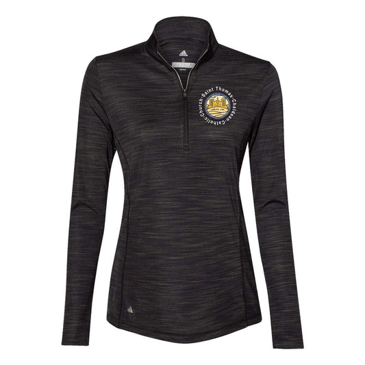 St. Thomas Catholic Church Adidas - Women's Lightweight MÃ©lange Quarter-Zip Pullover Printed - Mato & Hash