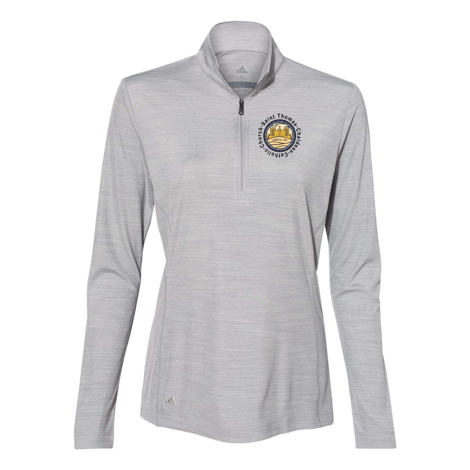 St. Thomas Catholic Church Adidas - Women's Lightweight MÃ©lange Quarter-Zip Pullover Printed - Mato & Hash