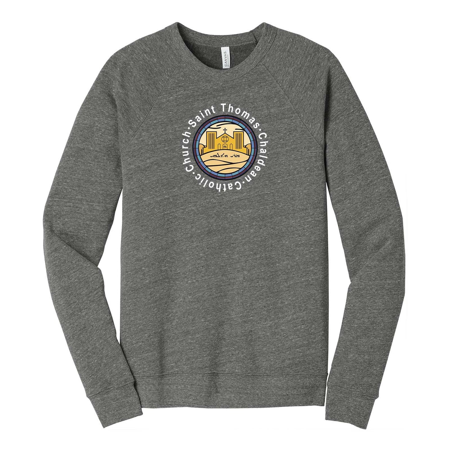 St. Thomas Catholic Church Bella + Canvas Unisex Cotton/Polyester Fleece Raglan Crewneck Sweatshirt Printed - Mato & Hash