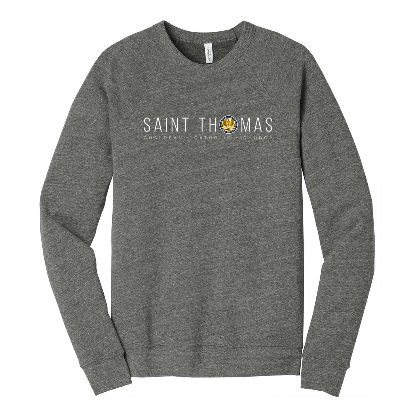 St. Thomas Catholic Church Bella + Canvas Unisex Cotton/Polyester Fleece Raglan Crewneck Sweatshirt Printed - Mato & Hash