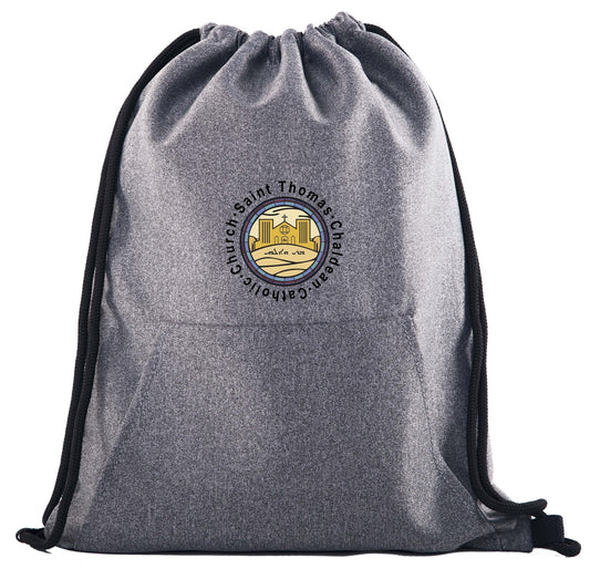 St. Thomas Catholic Church Drawstring Bag w/ Pocket Printed - Mato & Hash