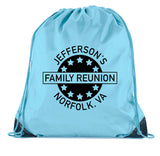 Stars Emblem Custom Name & Location Family Reunion Polyester Drawstring Bag - Mato & Hash