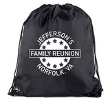 Stars Emblem Custom Name & Location Family Reunion Polyester Drawstring Bag