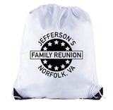 Stars Emblem Custom Name & Location Family Reunion Polyester Drawstring Bag - Mato & Hash