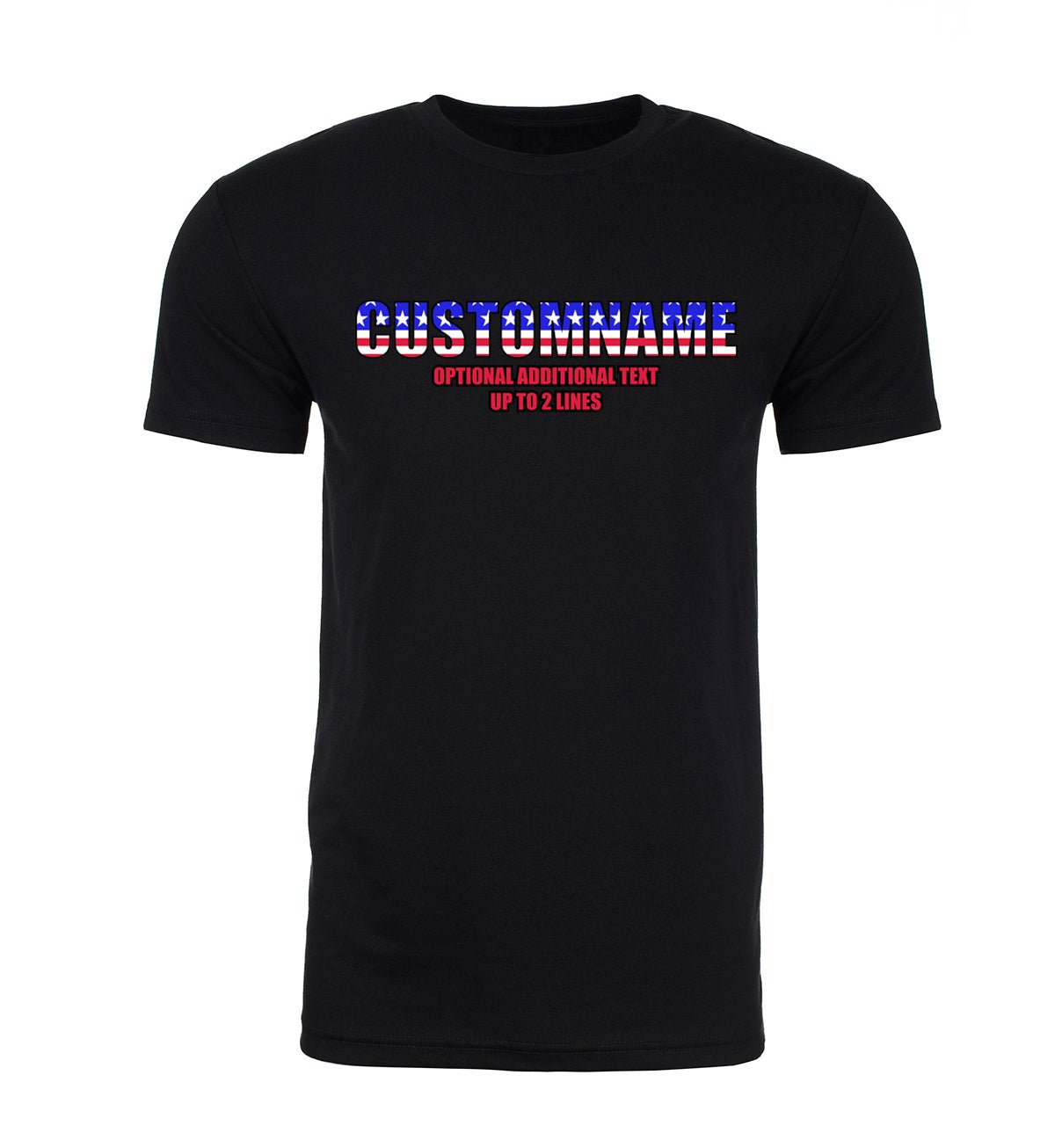 Stars & Stripes Custom Family Name + Additional Text Mens T Shirts - Mato & Hash