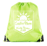 Sun + Water Custom Name & Year Family Reunion Polyester Drawstring Bag - Mato & Hash