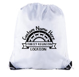 Sunset Custom Name & Location Family Reunion Polyester Drawstring Bag - Mato & Hash