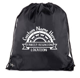Sunset Custom Name & Location Family Reunion Polyester Drawstring Bag
