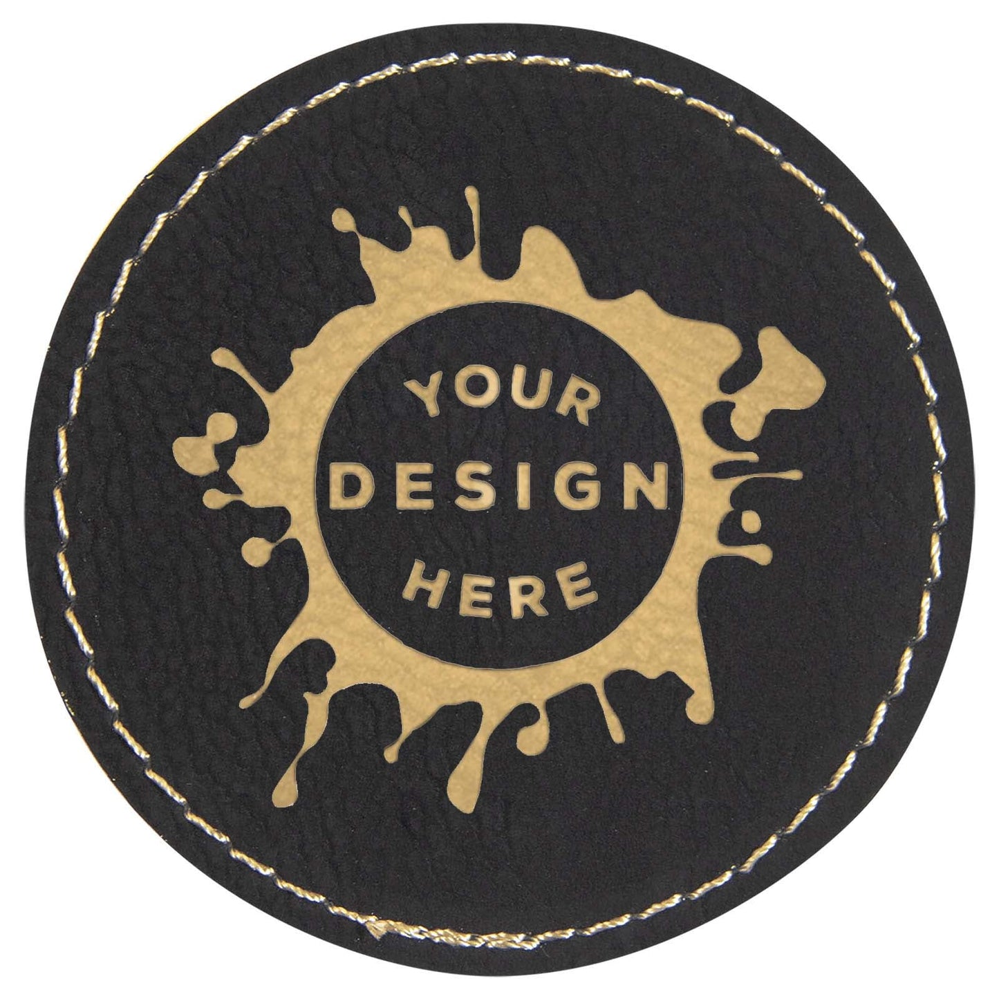 Synthetic Leather Patch w/ Custom Engraving – Circle - Mato & Hash