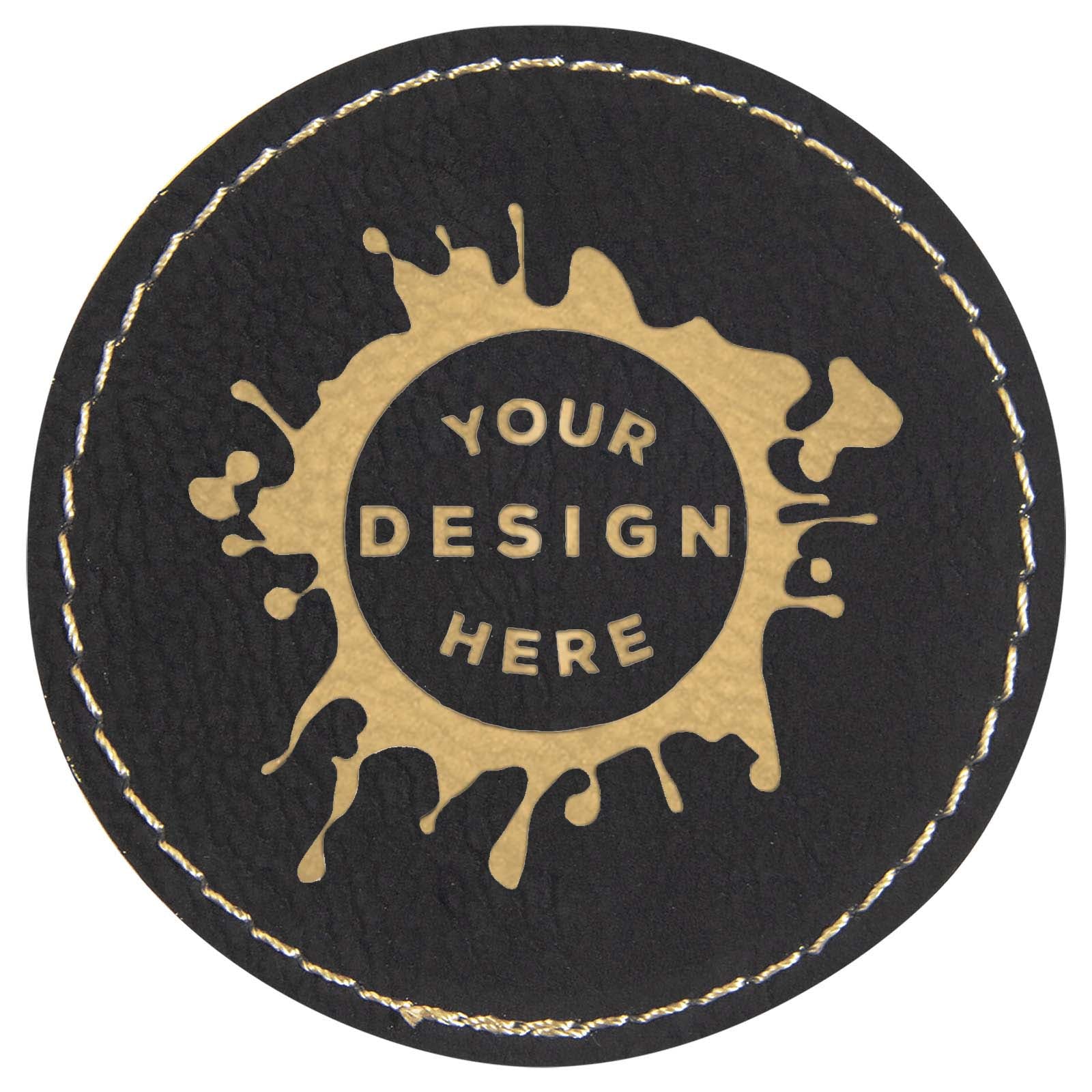 Synthetic Leather Patch w/ Custom Engraving – Circle - Mato & Hash