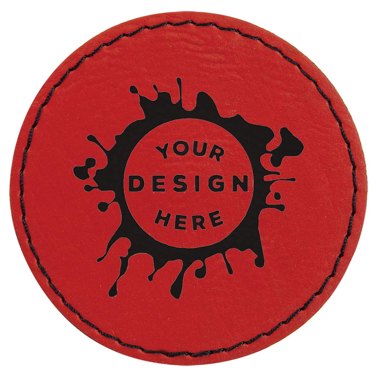 Synthetic Leather Patch w/ Custom Engraving – Circle - Mato & Hash