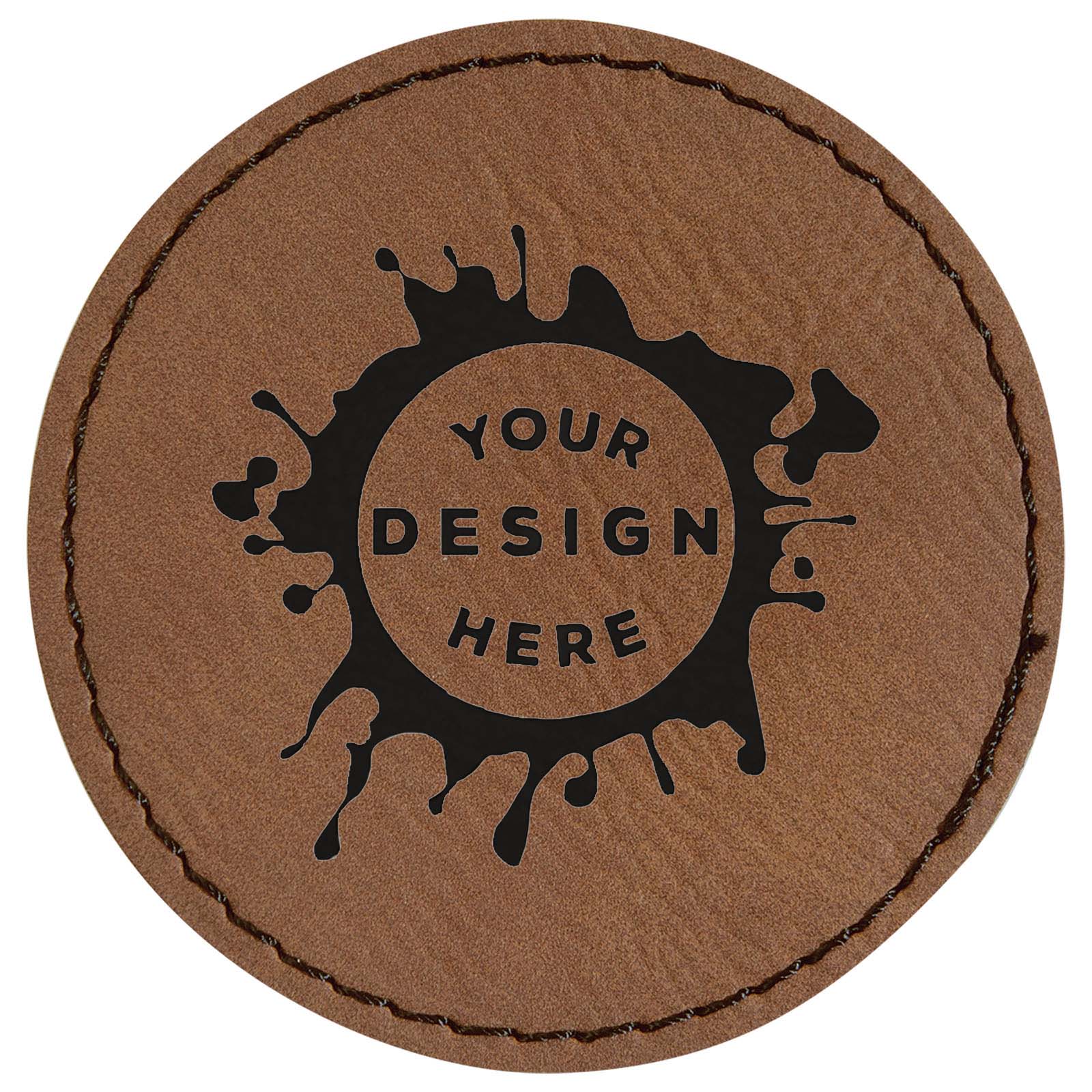Synthetic Leather Patch w/ Custom Engraving – Circle - Mato & Hash