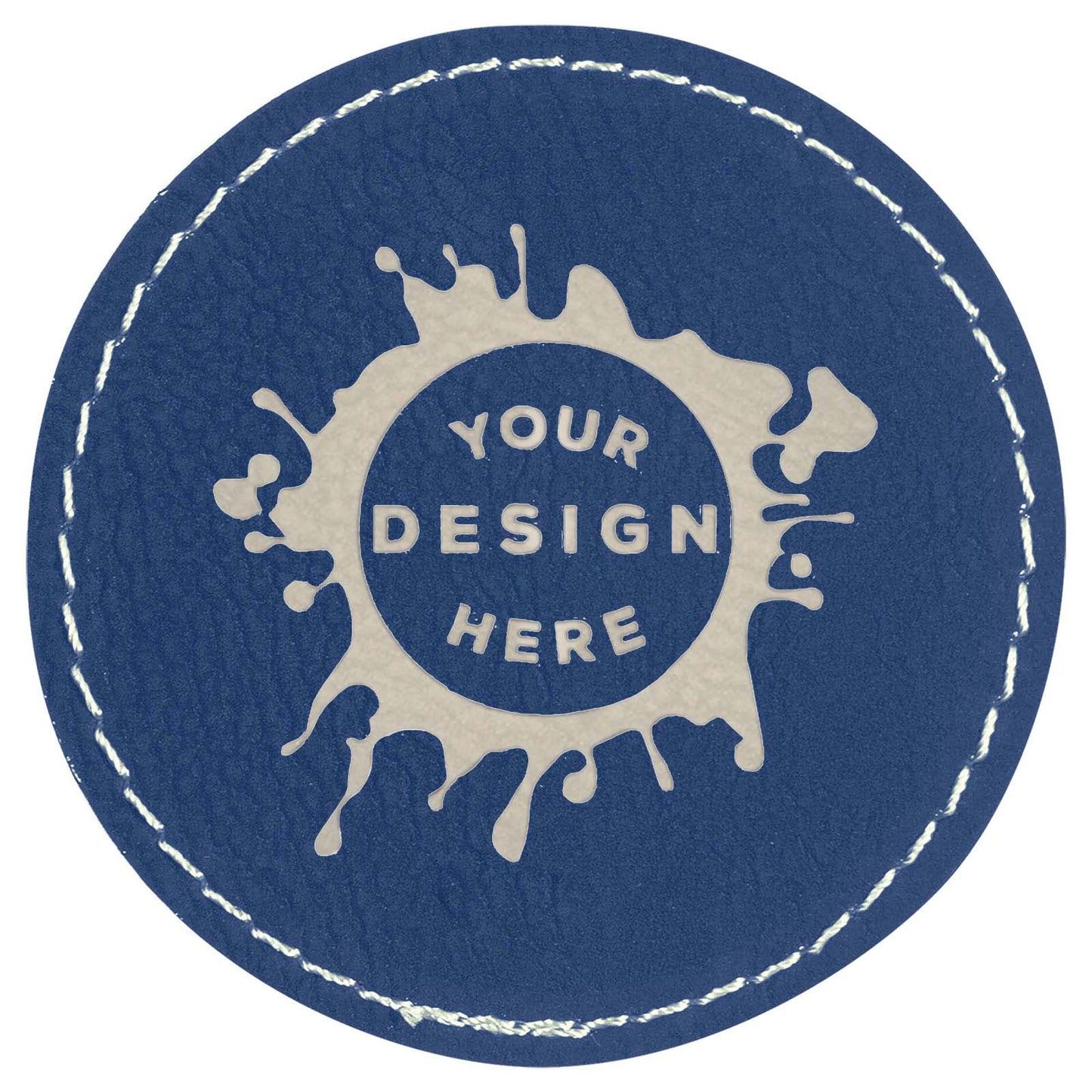 Synthetic Leather Patch w/ Custom Engraving – Circle - Mato & Hash