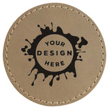 Synthetic Leather Patch w/ Custom Engraving – Circle - Mato & Hash