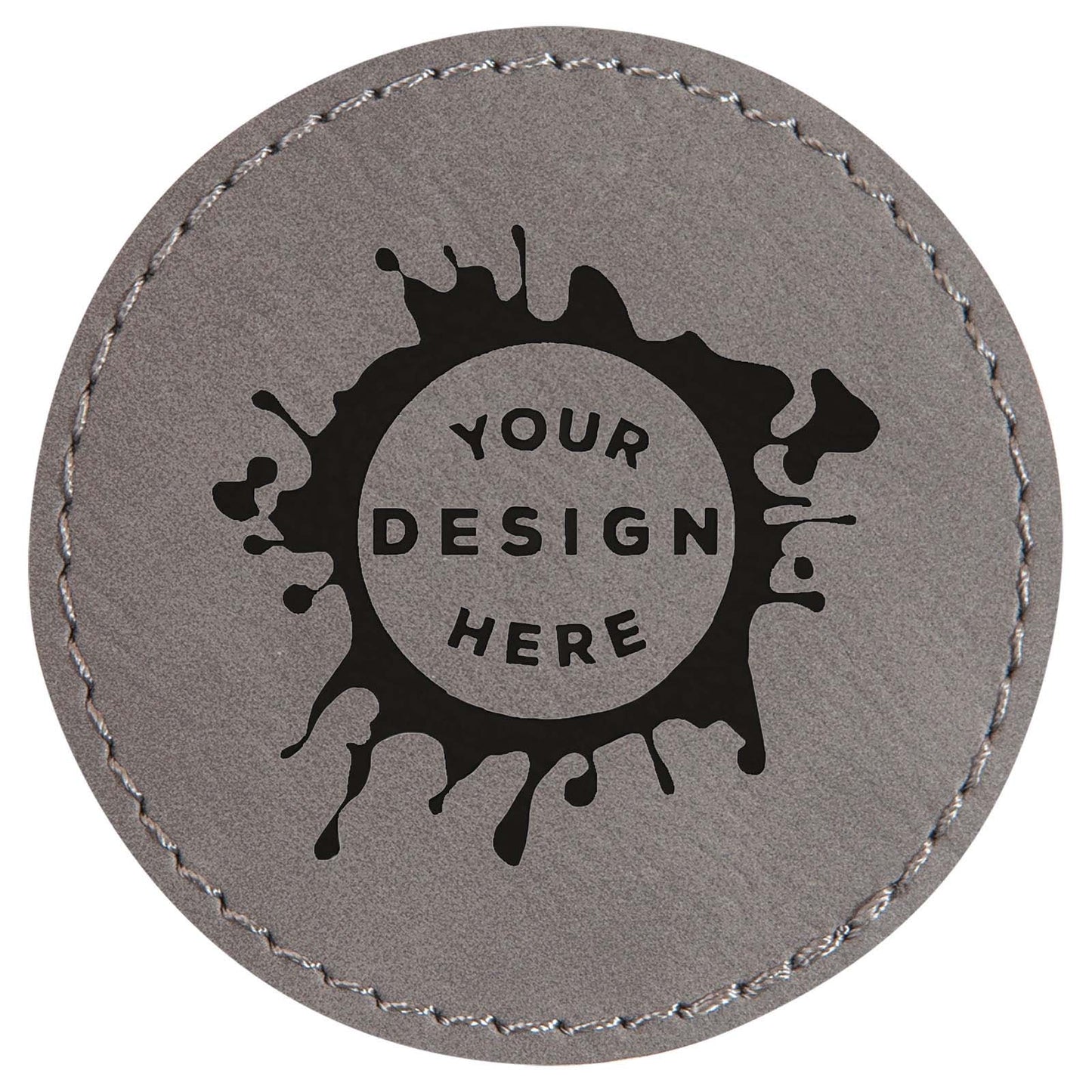 Synthetic Leather Patch w/ Custom Engraving – Circle - Mato & Hash