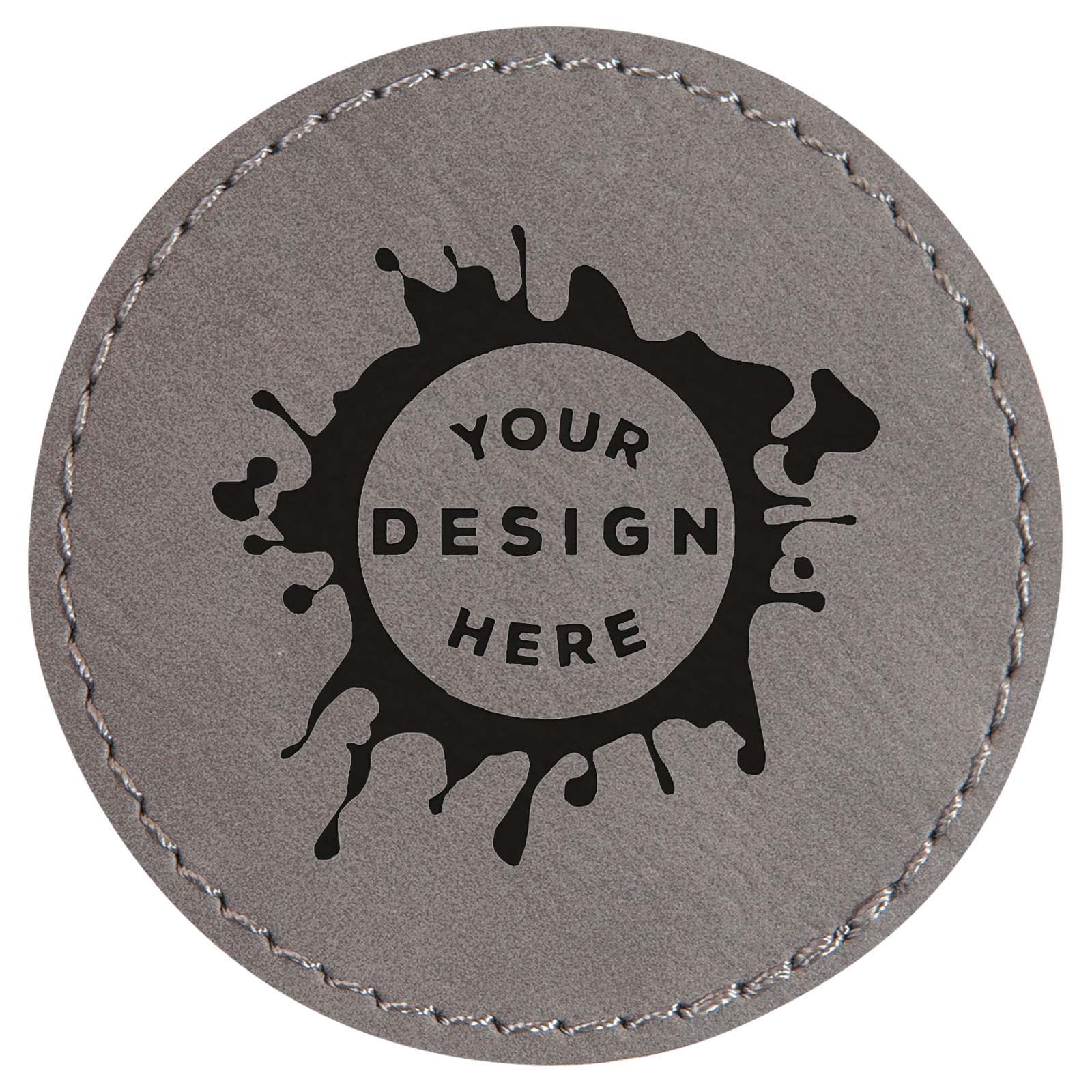 Synthetic Leather Patch w/ Custom Engraving – Circle - Mato & Hash