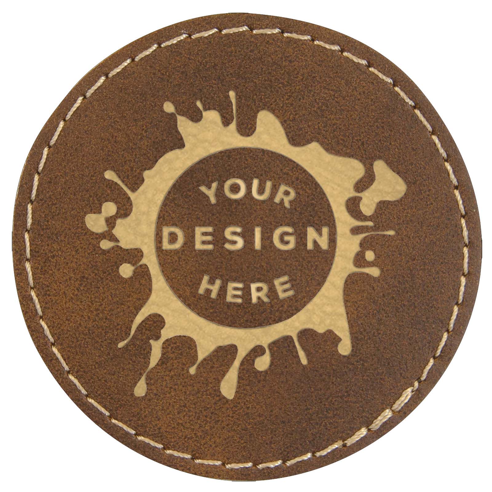 Synthetic Leather Patch w/ Custom Engraving – Circle - Mato & Hash