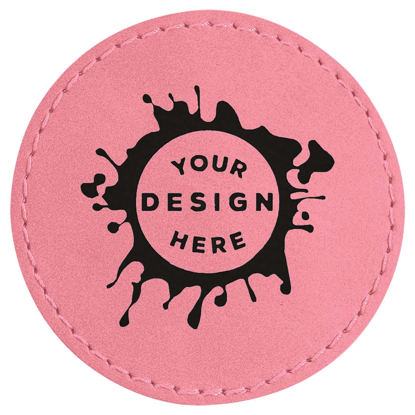 Synthetic Leather Patch w/ Custom Engraving – Circle - Mato & Hash