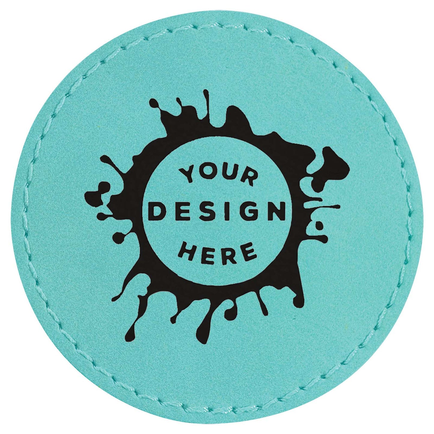 Synthetic Leather Patch w/ Custom Engraving – Circle - Mato & Hash