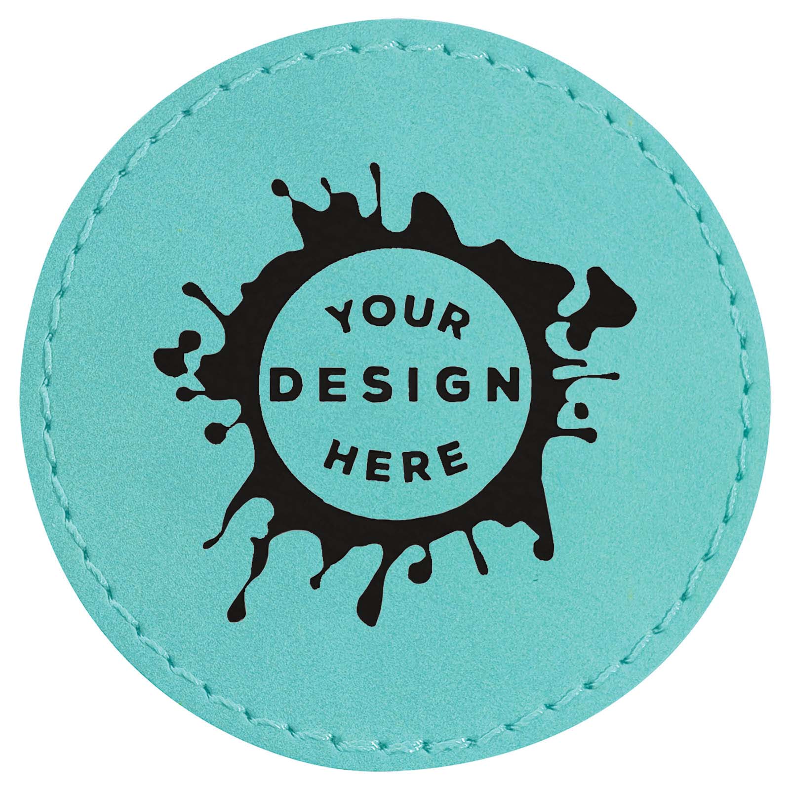 Synthetic Leather Patch w/ Custom Engraving – Circle - Mato & Hash