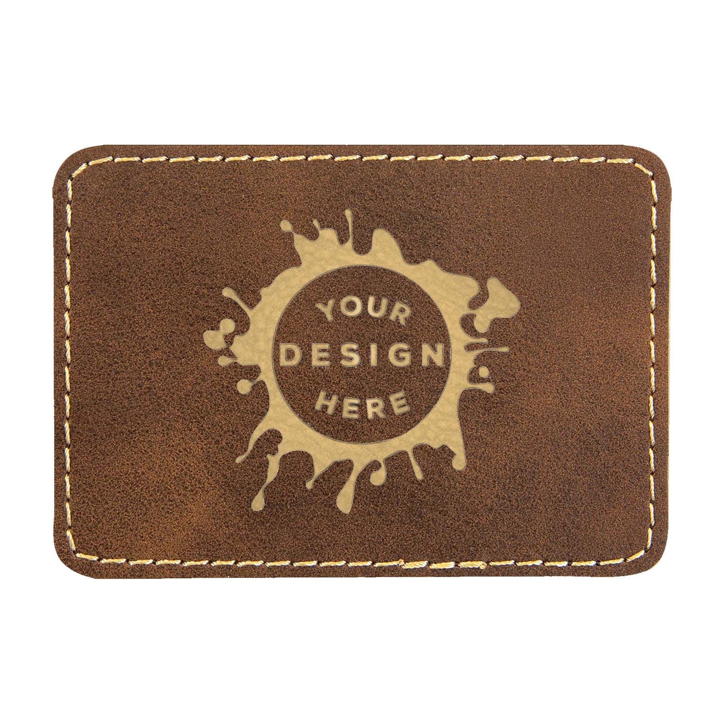Synthetic Leather Patch w/ Custom Engraving – Large Rectangle - Mato & Hash