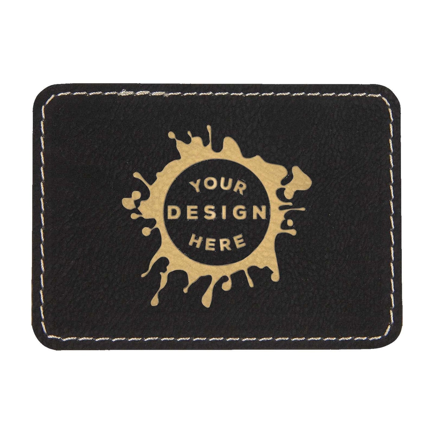 Synthetic Leather Patch w/ Custom Engraving – Large Rectangle - Mato & Hash