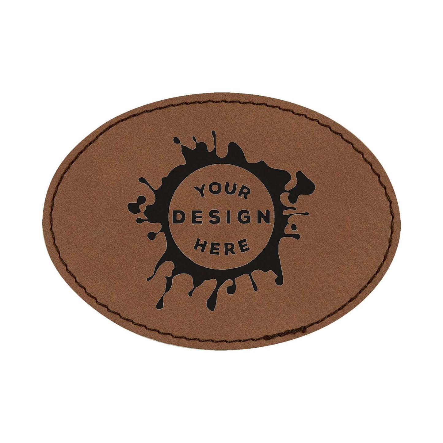 Synthetic Leather Patch w/ Custom Engraving - Oval - Mato & Hash