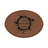Synthetic Leather Patch w/ Custom Engraving - Oval - Mato & Hash