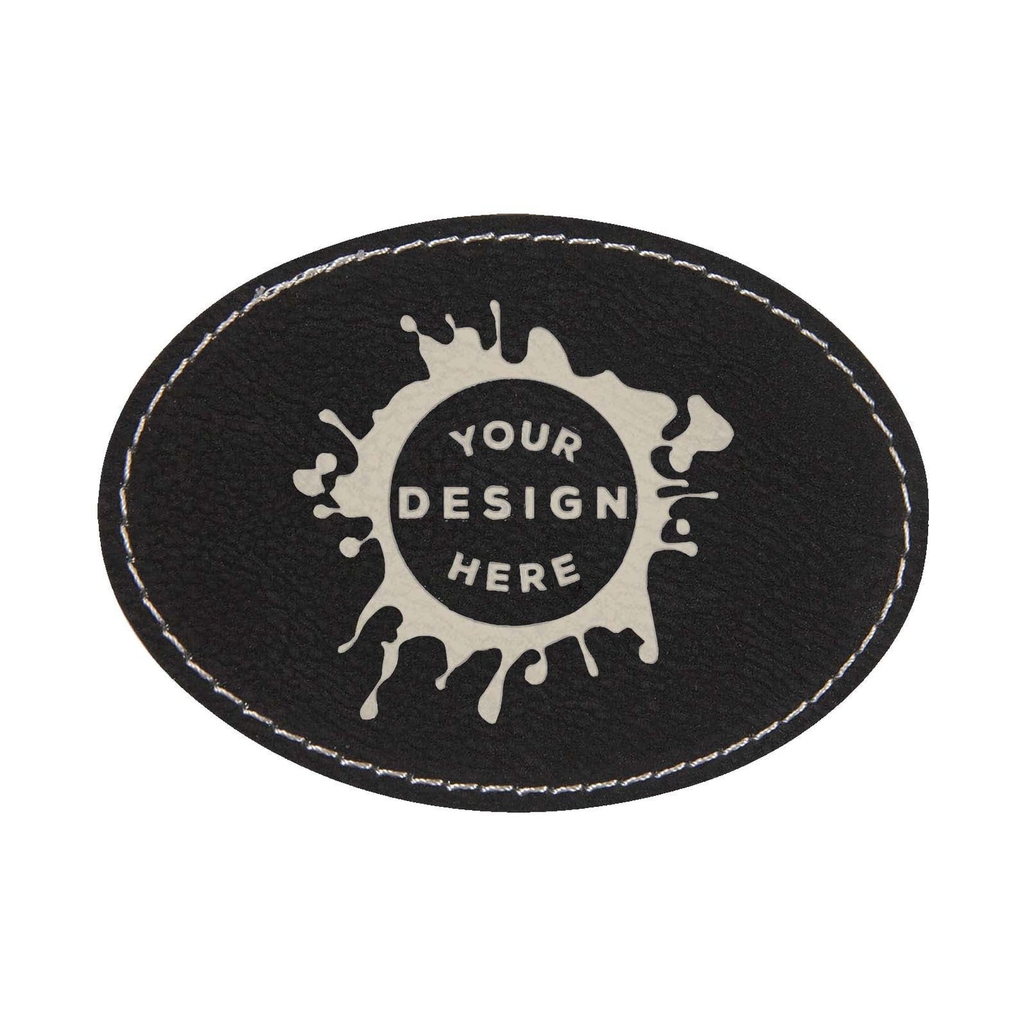 Synthetic Leather Patch w/ Custom Engraving - Oval - Mato & Hash