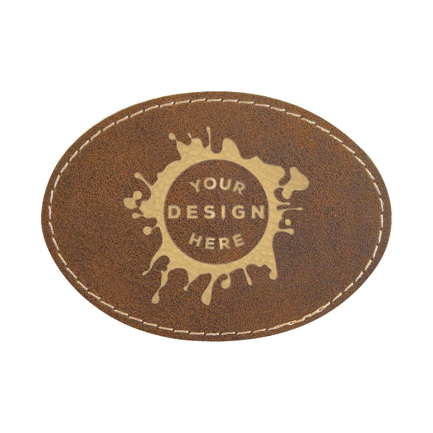 Synthetic Leather Patch w/ Custom Engraving - Oval - Mato & Hash