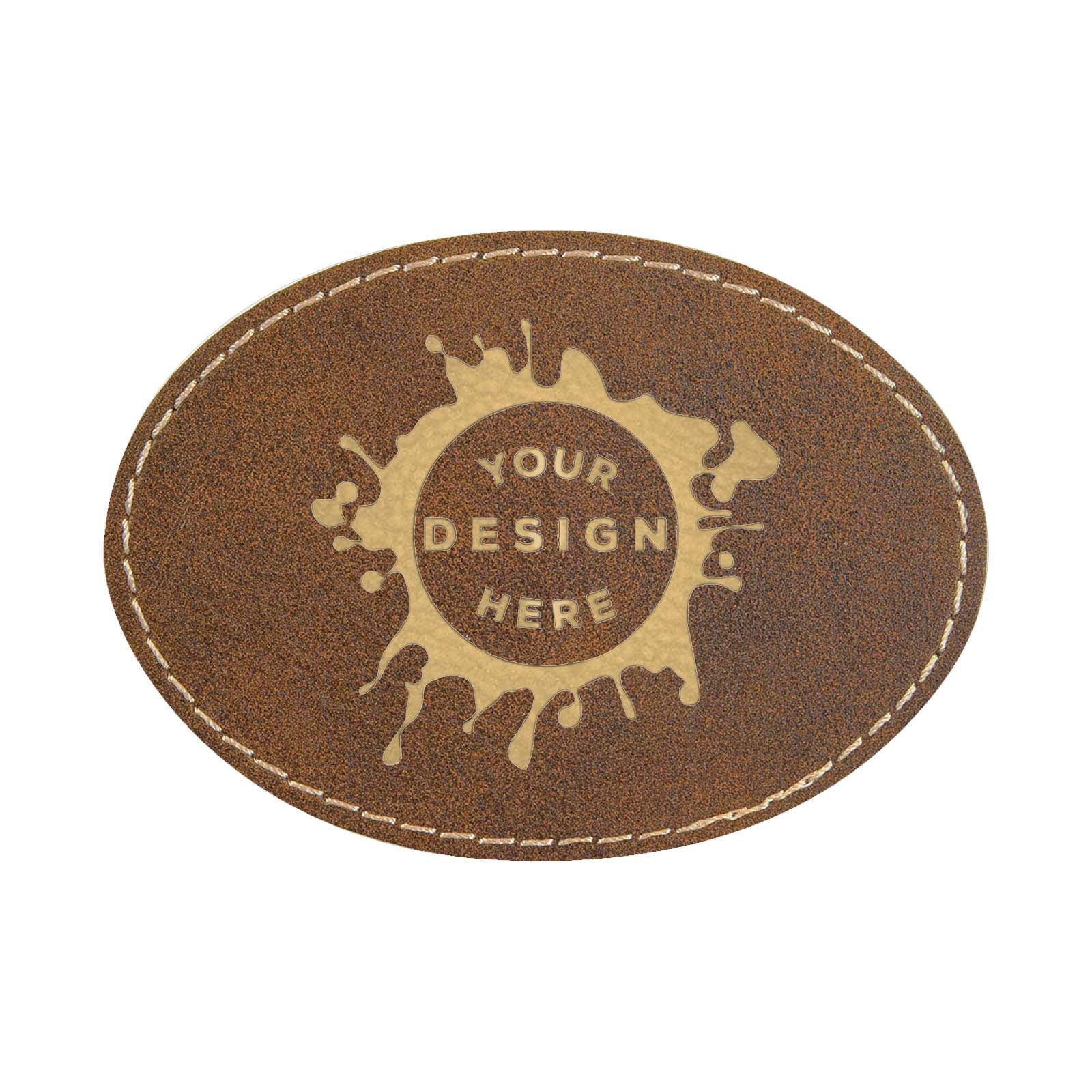 Synthetic Leather Patch w/ Custom Engraving - Oval - Mato & Hash