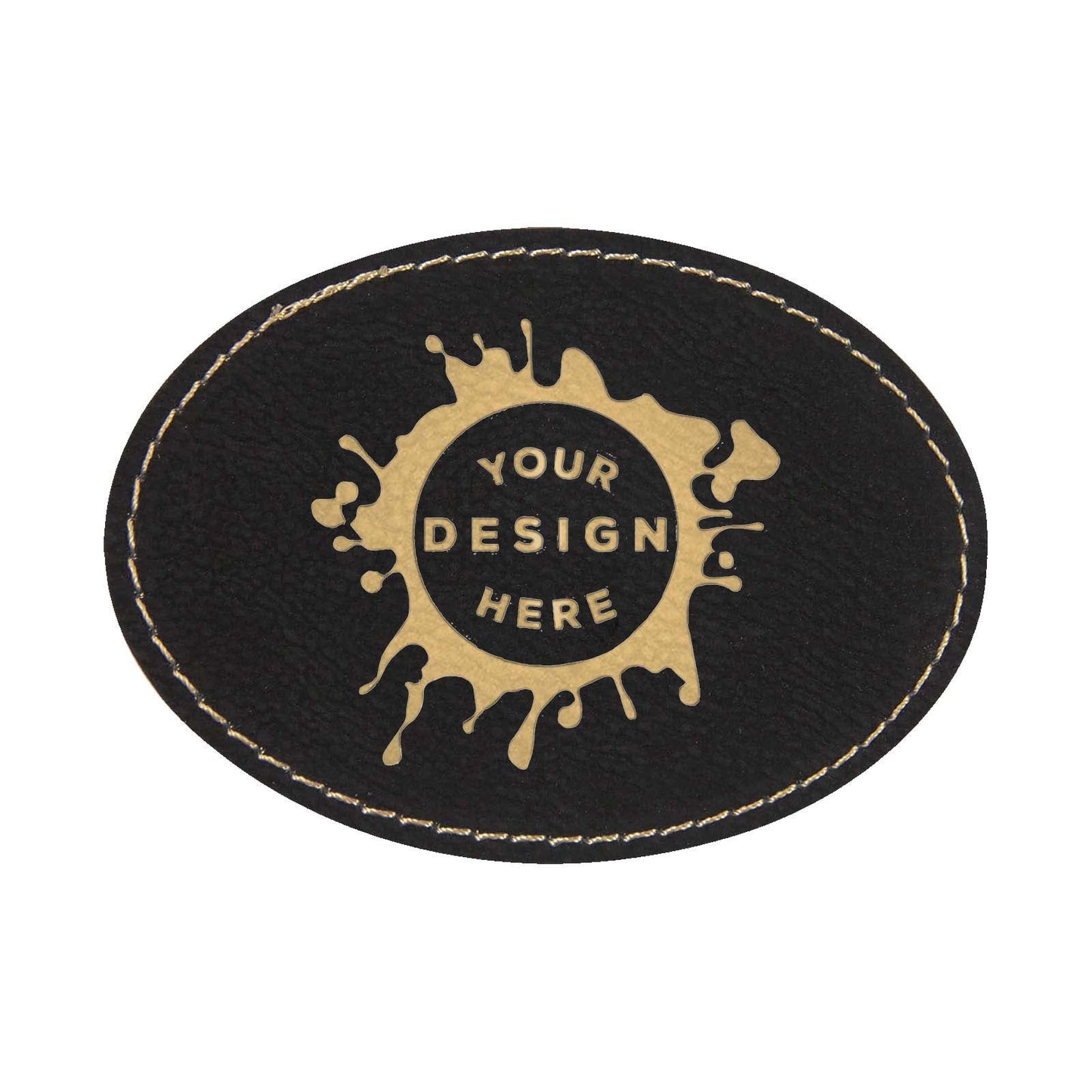 Synthetic Leather Patch w/ Custom Engraving - Oval - Mato & Hash