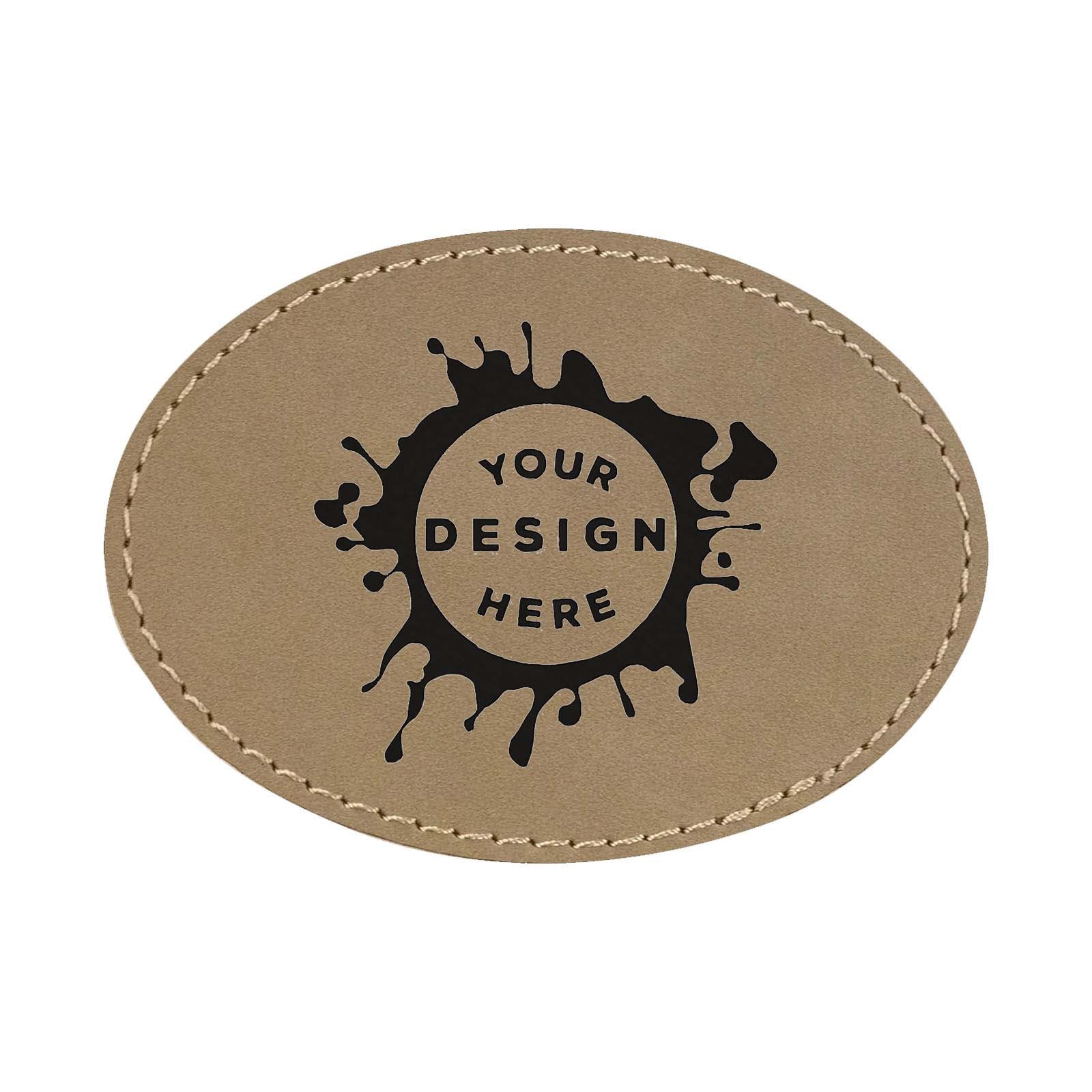 Synthetic Leather Patch w/ Custom Engraving - Oval - Mato & Hash