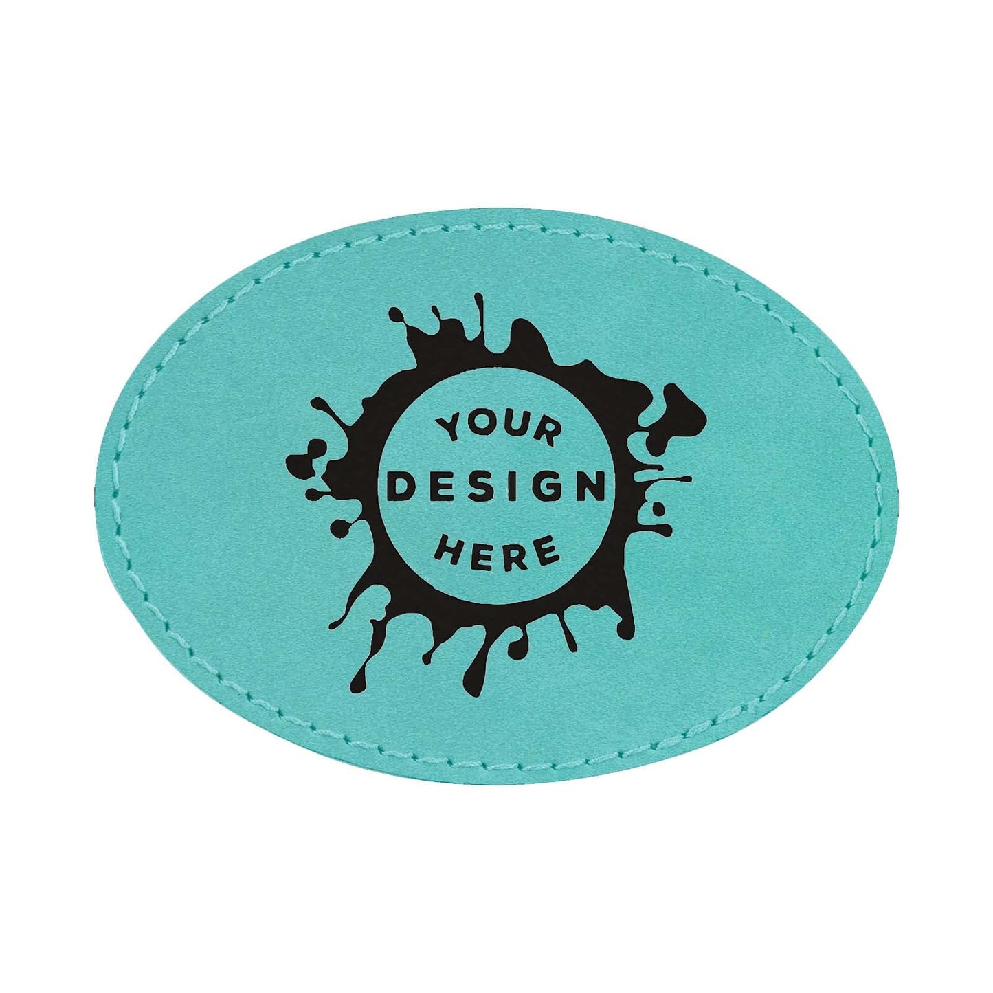 Synthetic Leather Patch w/ Custom Engraving - Oval - Mato & Hash