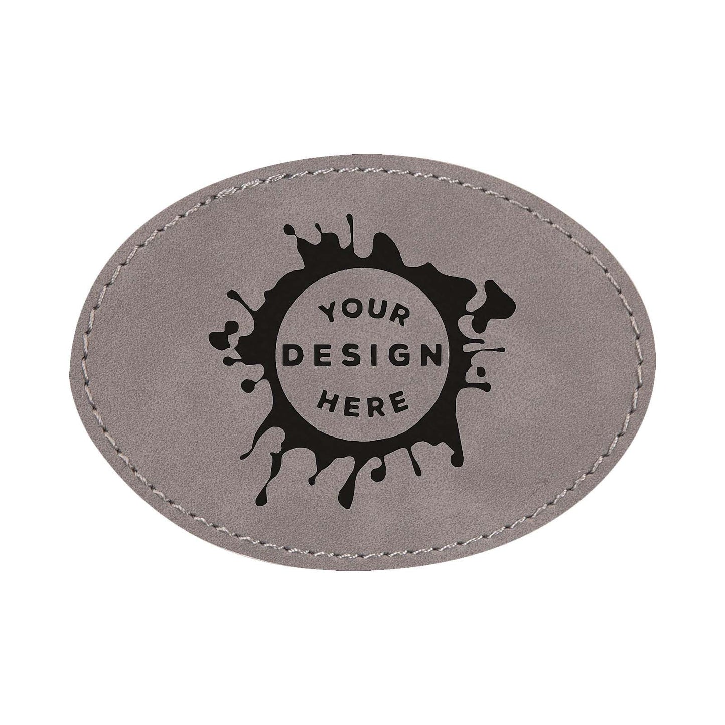Synthetic Leather Patch w/ Custom Engraving - Oval - Mato & Hash