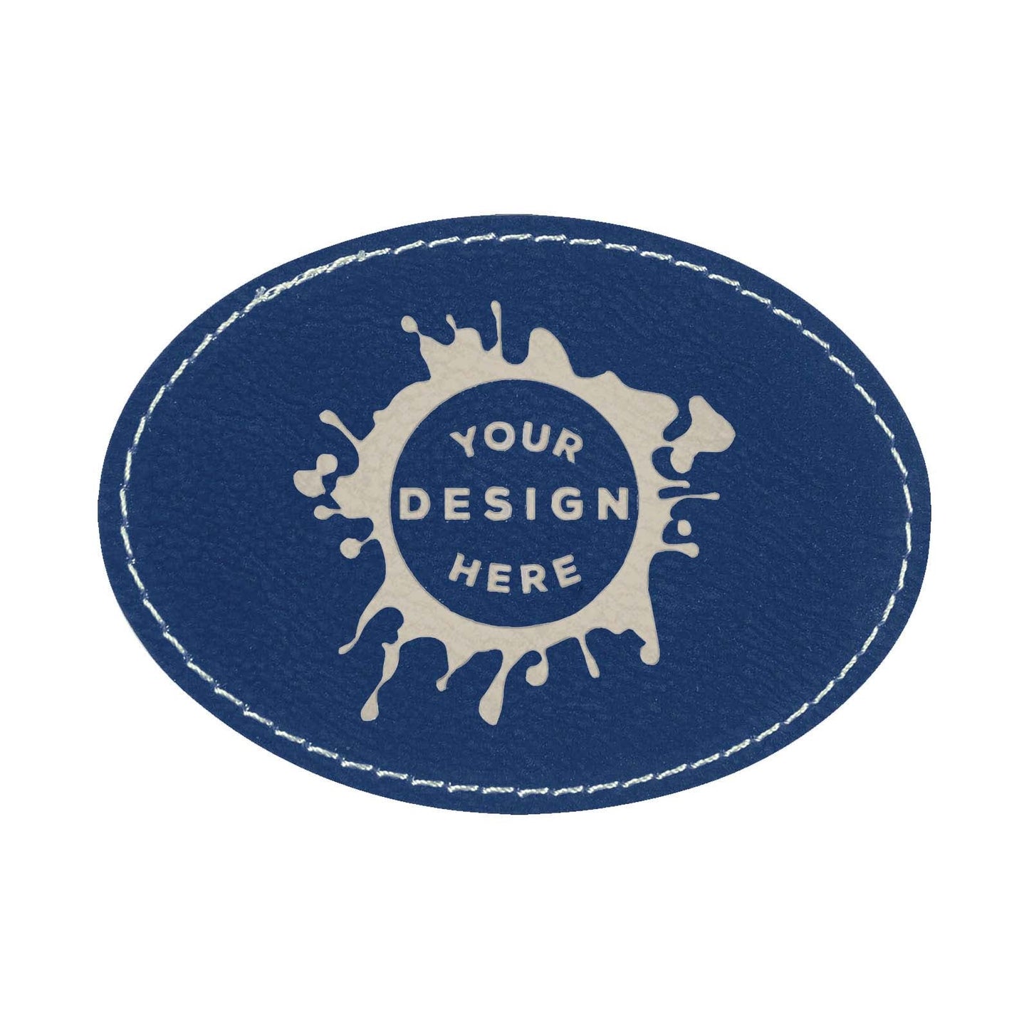 Synthetic Leather Patch w/ Custom Engraving - Oval - Mato & Hash