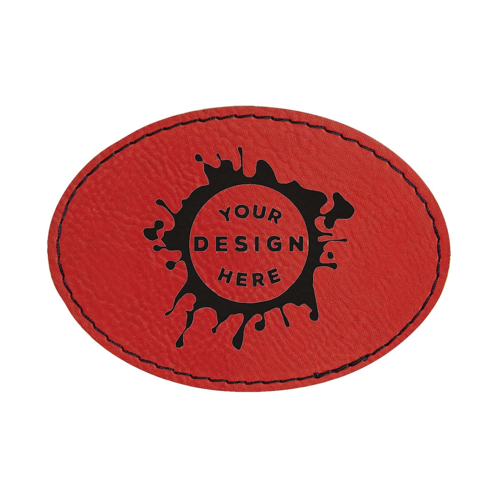 Synthetic Leather Patch w/ Custom Engraving - Oval - Mato & Hash