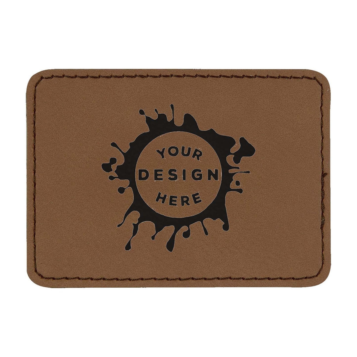 Synthetic Leather Patch w/ Custom Engraving – Small Rectangle - Mato & Hash