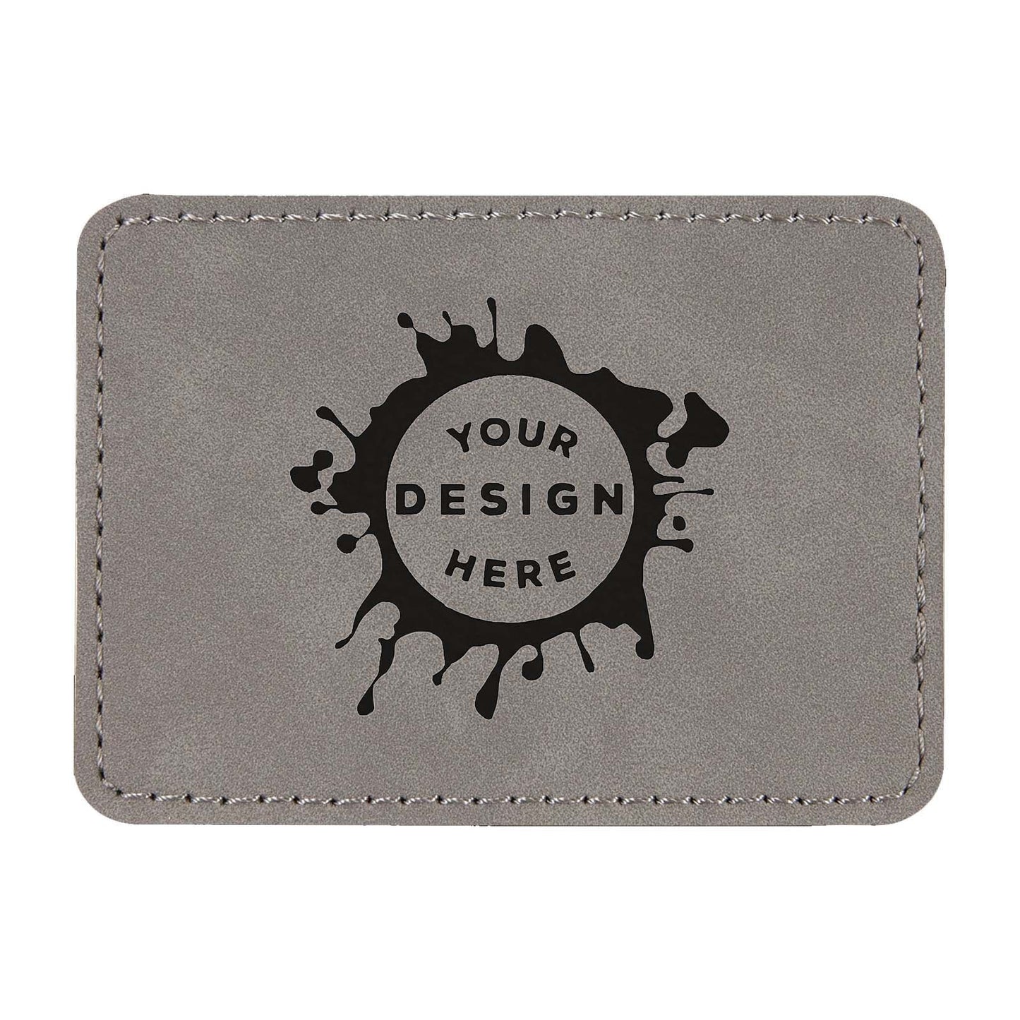 Synthetic Leather Patch w/ Custom Engraving – Small Rectangle - Mato & Hash