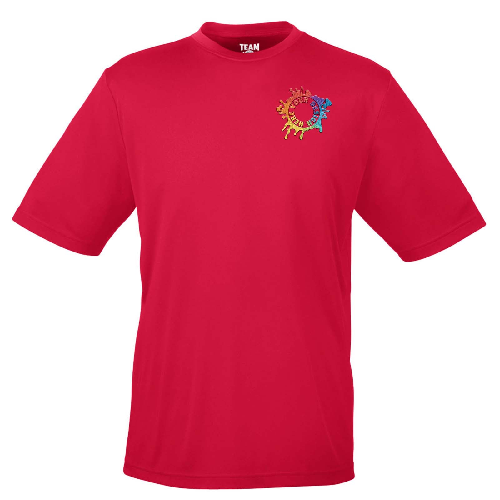 Team 365 Men's Performance Polyester T-Shirt Embroidery - Mato & Hash