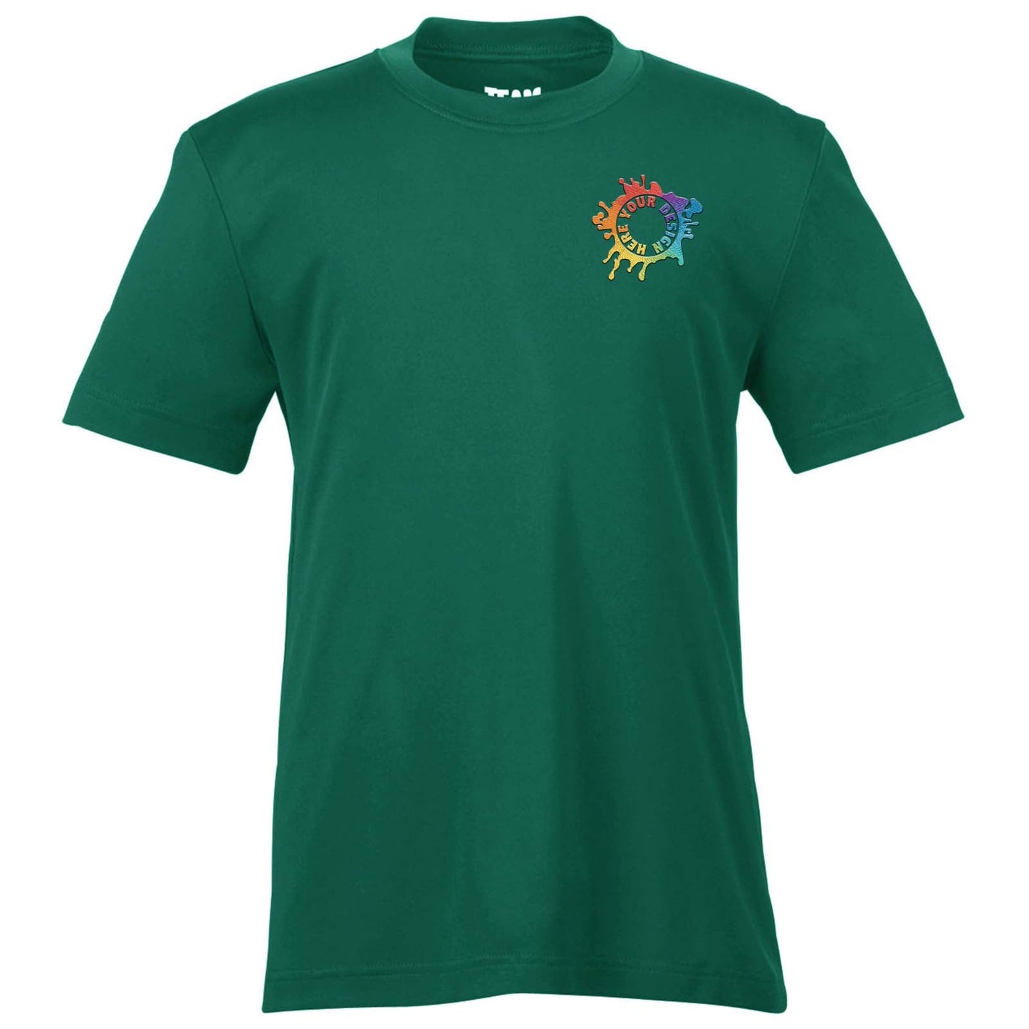 Team 365 Youth Unisex Performance Polyester T-Shirt Embroidery - Mato & Hash