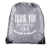 Thank You for Coming Custom Date Polyester Drawstring Bag - Mato & Hash