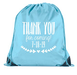 Thank You for Coming Custom Date Polyester Drawstring Bag - Mato & Hash