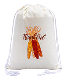 Thankful Corn Thanksgiving Cotton Drawstring Bag - Mato & Hash