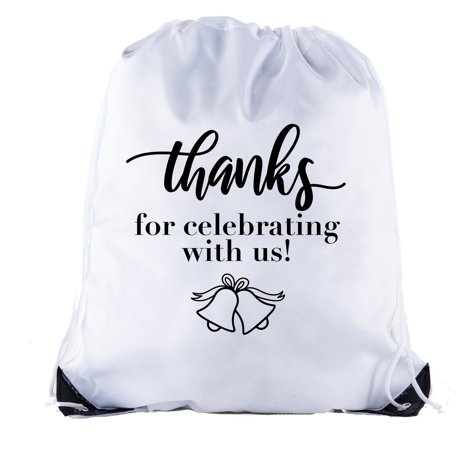 Thanks for Celebrating With Us! + Bells Polyester Drawstring Bag - Mato & Hash