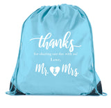 Thanks for Sharing Our Day - Love, Mr. & Mrs. Polyester Drawstring Bag - Mato & Hash