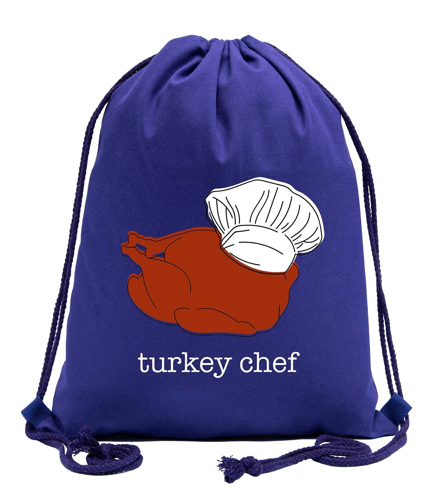 Thanksgiving Turkey Chef Cotton Drawstring Bag - Mato & Hash